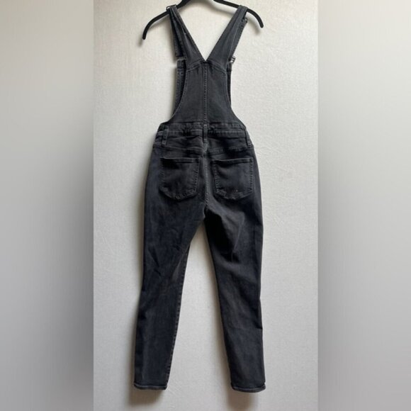 Madewell black denim skinny overalls Sz XS - Picture 2 of 13